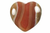 1.6" Polished Banded Carnelian Agate Hearts - Photo 3